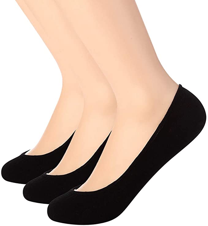 Ultra Low Cut Liner Socks Women No Show Non Slip Hidden Invisible for Flats Boat Summer, 3 Pairs