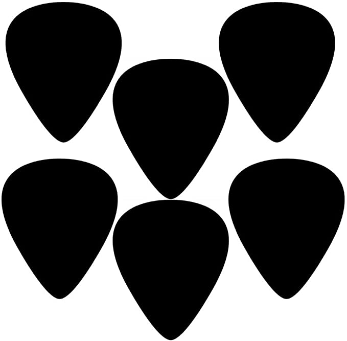 6pcs Plain Black Celluloid Guitar Picks