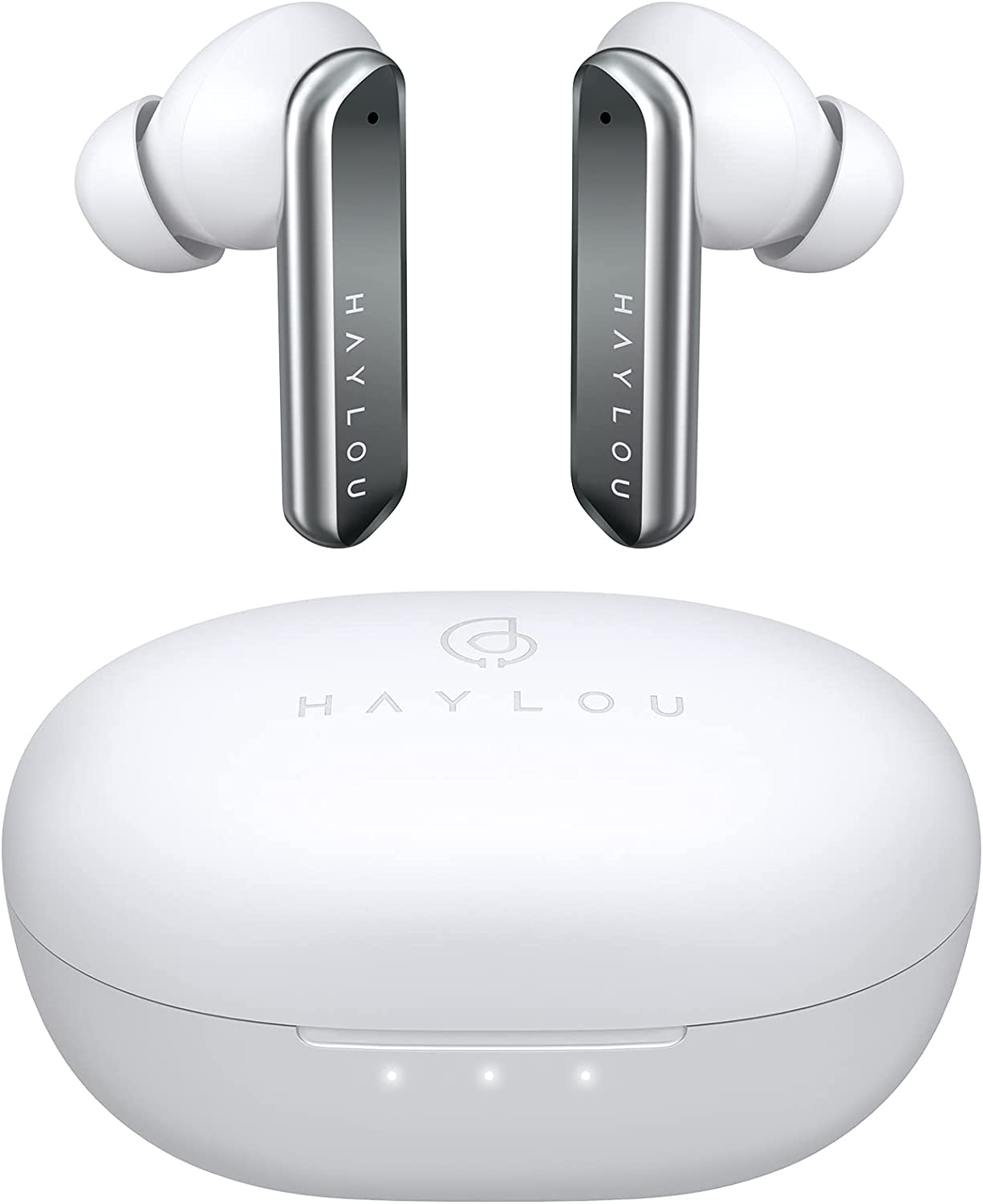 Haylou W1 Bluetooth 5.2 Wireless Earbuds in-Ear Headphones-AAC HD Stereo Sound with 4 Mic, AptX, ENC, Knowles Moving Iron Noise Cancelling, 24H Playtime, Waterproof Wireless Earphones, White