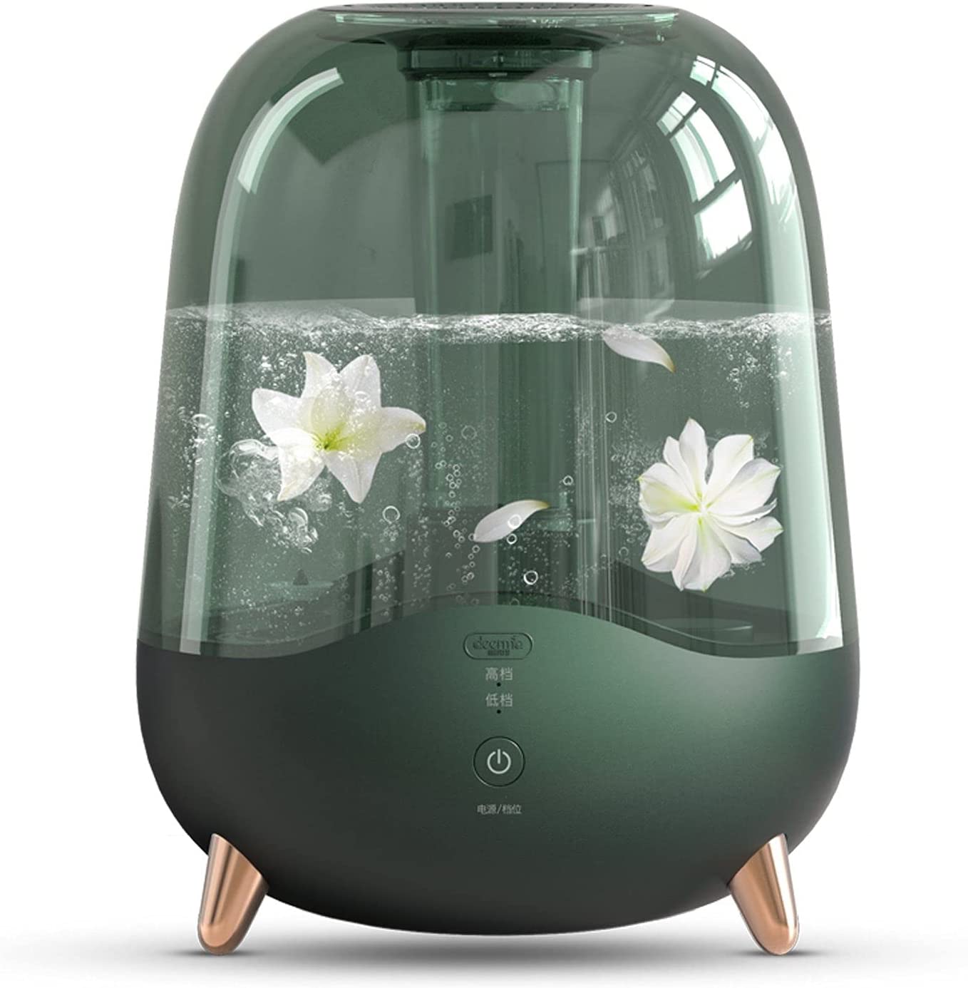 Deerma DEM F329 Air Humidifier 5L Household Silent Mini Aromatherapy Humidification Transparent Water Tank Office, Green