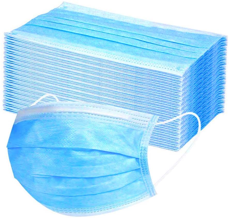 Decdeal Disposable 3 layer Non-woven Anti-Particle Anti-droplet Anti-pollen Dust-proof Breathable Dustproof, Pack of 50