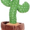 Dancing Cactus Toy, Rechargeable, Shaking, Recording, Singing, Talking toys, "Repeat your speech" Plush Stuffed Gift For Toddler, Baby, Kids, age 1 2 3 4 5 6 7