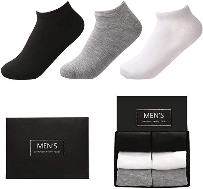6 Pairs Socks For Men No Show Casual Ankle Socks Anti-slid Athletic Cotton Socks With Box