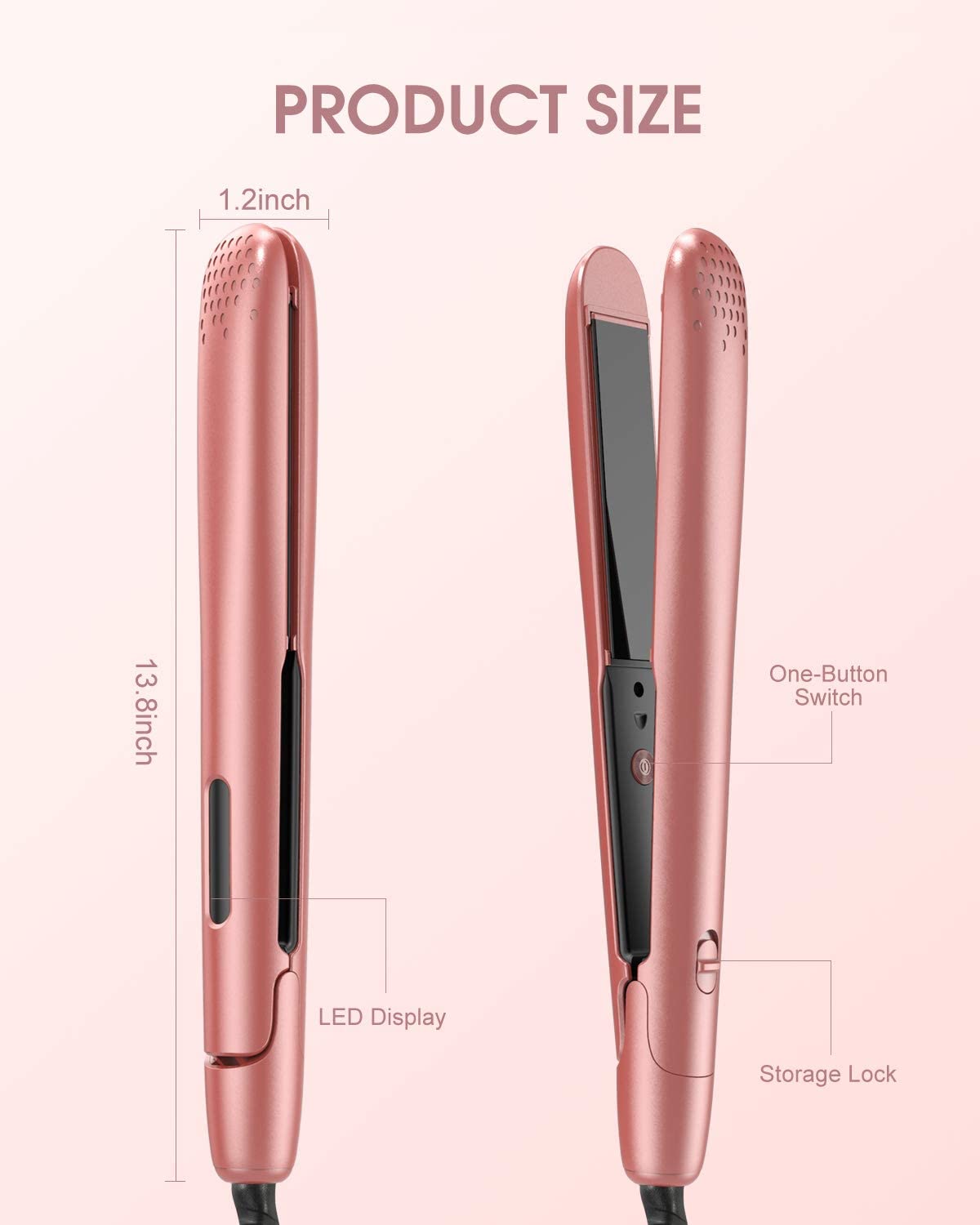 ENCHEN Dual-Use Hair Straightener Flat Iron, 2 in 1 Hairstyling Straightener and Curler, Anti-Scald 140℃~200℃ Constant Temperature 30s Fast Heating Hair Iron Straightening with Ceramic Plate