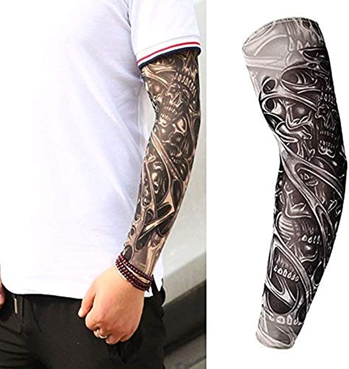 10 PCS Arts Temporary Tattoo Arm Sunscreen Sleeves Fake Tattoo Cover Up Sleeves