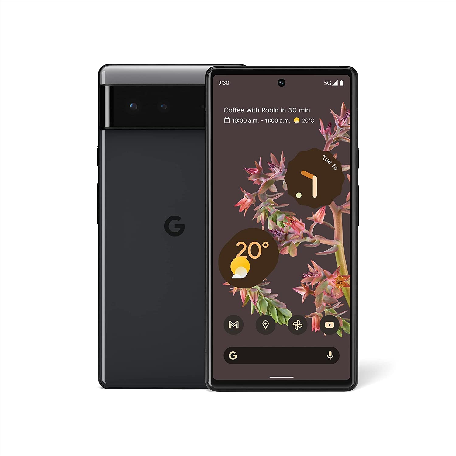 Google Pixel 6 – 5G Android Phone - Unlocked Smartphone with Wide and Ultrawide Lens - 256GB- Stormy Black