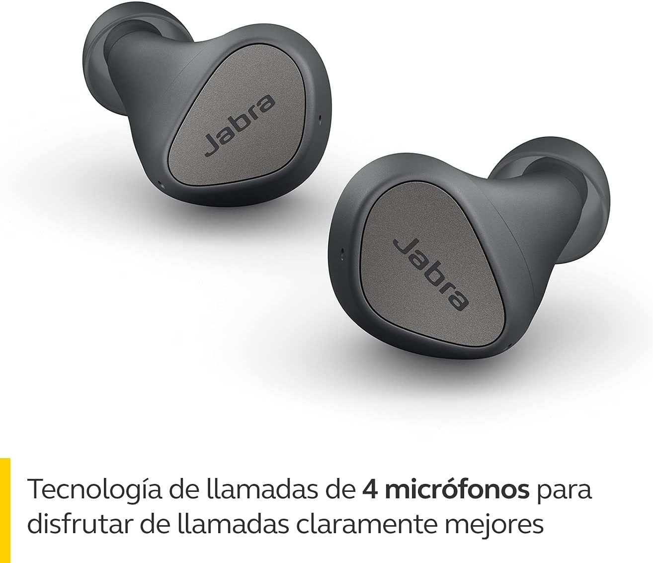 Jabra Elite 3 In Ear Wireless Bluetooth Earbuds – Noise isolating True Wireless buds with 4 built-in Microphones for Clear Calls, Rich Bass, Customizable Sound, and Mono Mode - Dark Grey