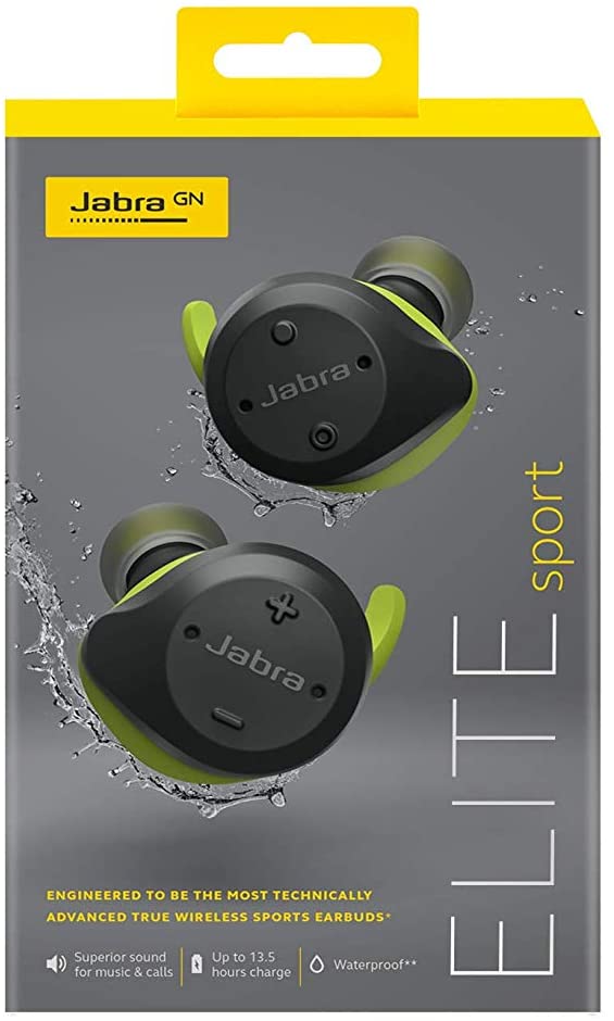 Jabra Elite Sport Water Proof True Wireless with Heart Rate & Activity Tracker Earbuds - Lime Green