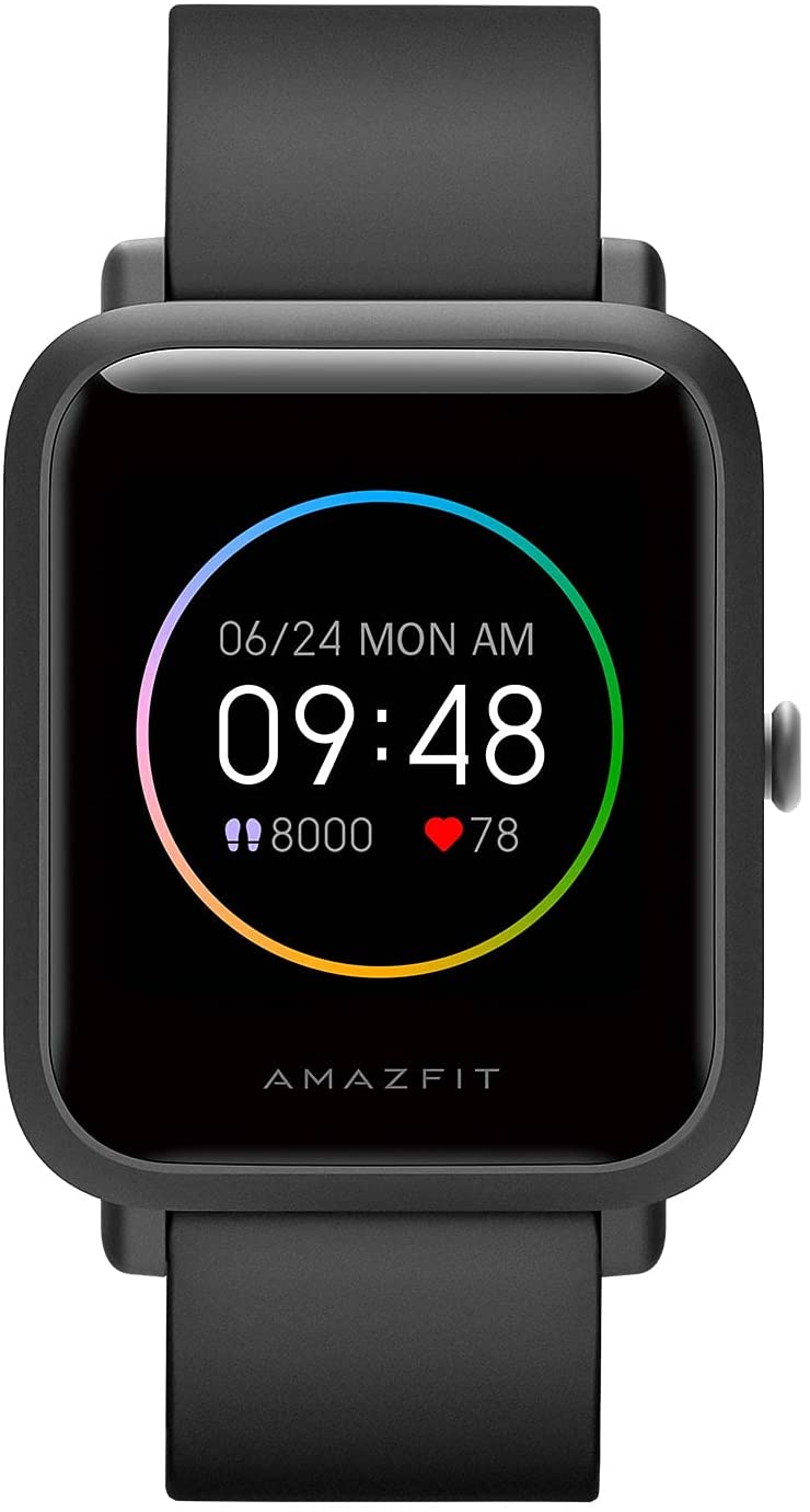 Amazfit Bip S Lite Smart Watch Fitness Tracker for Men, 30 Days Battery Life, 1.28”Always-on Display, 14 Sports Modes, Heart Rate & Sleep Monitor, 5 ATM Waterproof, for Android Phone iPhone(Black)