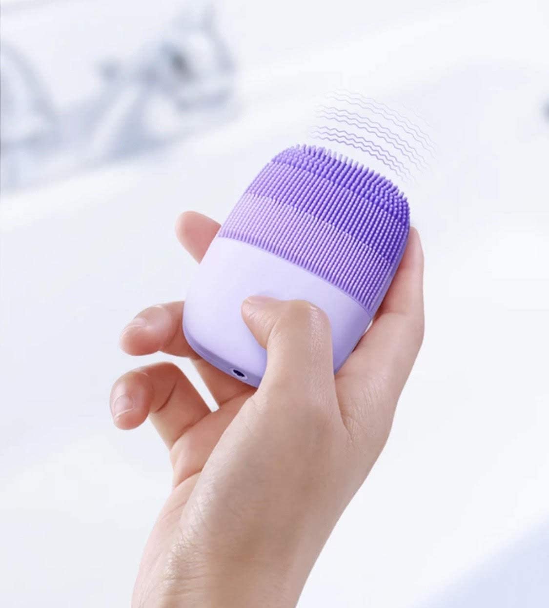 InFace Facial Cleansing Brush Face Skin Care Tools Waterproof Silicone Electric Sonic Cleanser Beauty Massager (Purple)
