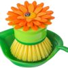 Vigar Flower Power Washing-Up Brush with Tray - Multi-Coloured