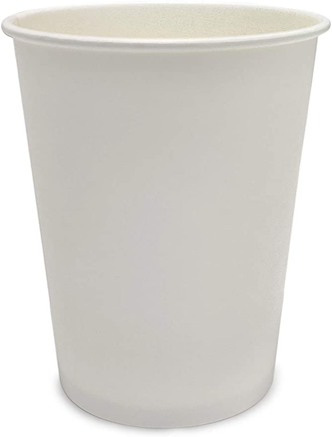 12 OZ DISPOSABLE PAPER CUP PLAIN WHITE (HIGH THICKNESS) FOR HOT TEA,COFFEE, KARAK CUPS, MEDIUM SIZE FOR HOME OR OFFICE USE (50)