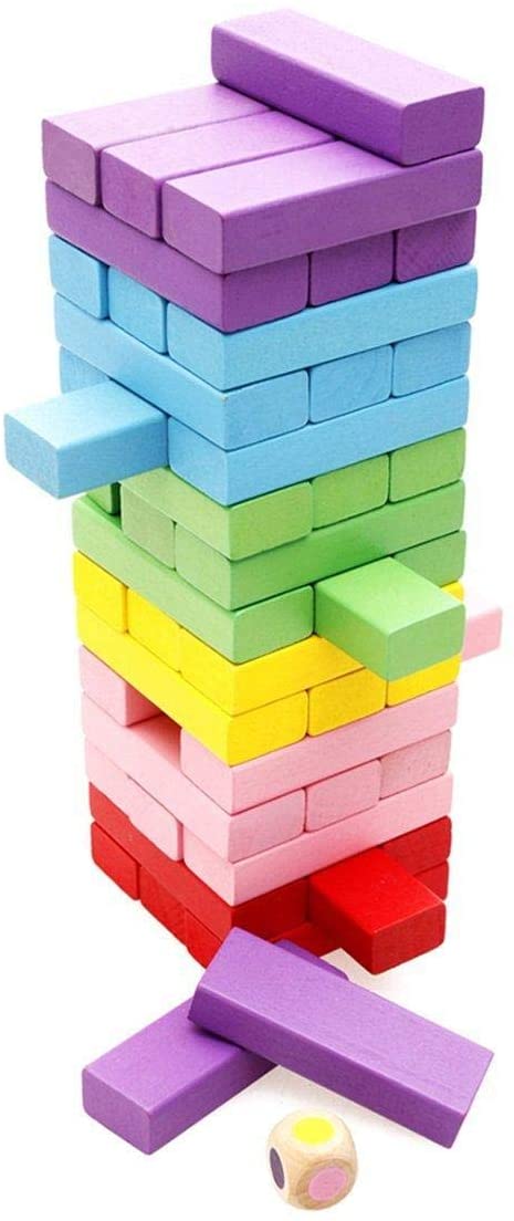 Colorful Wooden Tumbling Tower Blocks Family Game and Children Educational toy