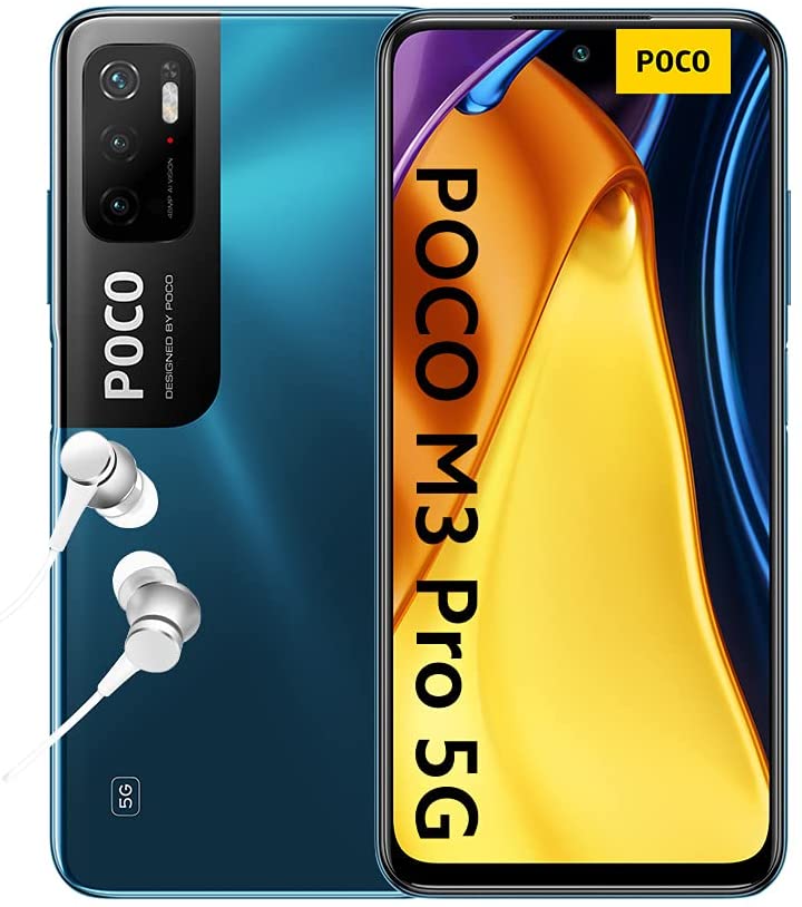 POCO M3 Pro 5G - Smartphone 4+64GB, 6.5" FHD+ 90Hz DotDisplay, MediaTek Dimensity 700 with dual 5G, 48MP AI triple camera, 5000mAh, Cool Blue (EU Version)