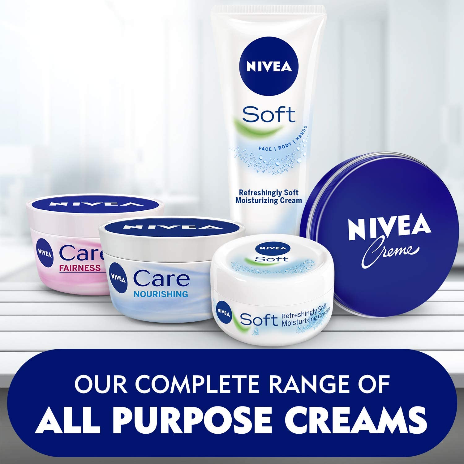 NIVEA Creme Moisturising Cream, Universal All Pourpose Face Body Hands, Tin 150ml