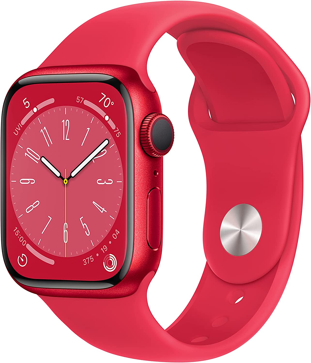 New Apple Watch Series 8 GPS 41mm (PRODUCT)RED Aluminum Case with (PRODUCT)RED Sport Band - Regular