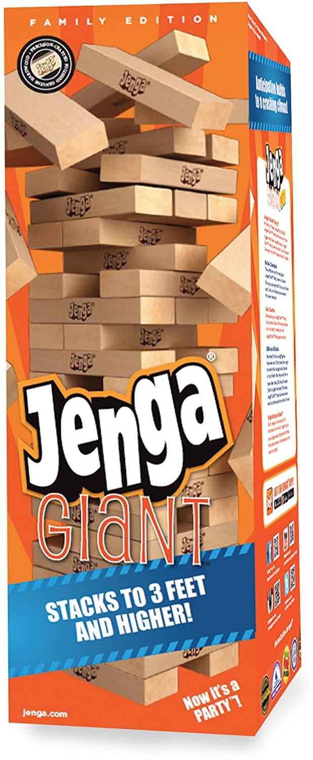 Jenga Giant Family Hardwood Game (Can Stack 3+'. Ages 6+)