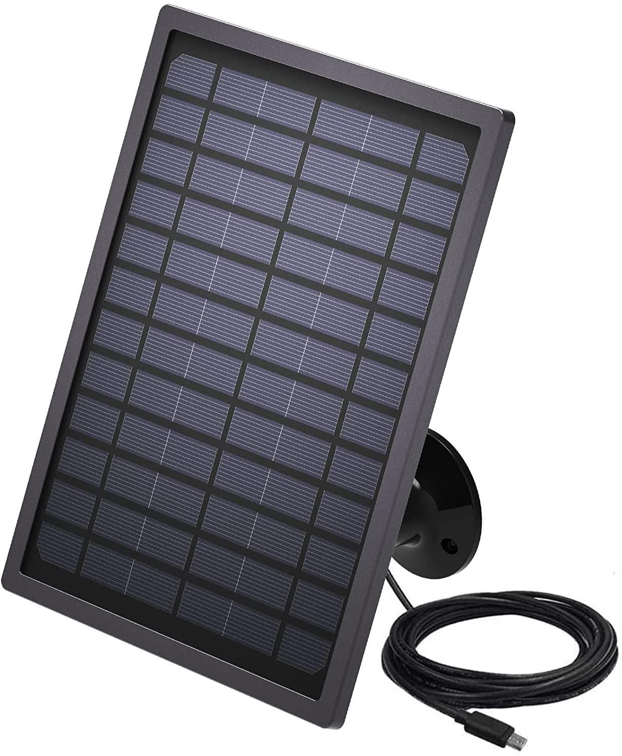ARENTI Solar Panel Power Supply Designed for Security Outdoor Battery Cameras GO1/VBELL/B1, Waterproof, and Non-Stop Charging (Black)