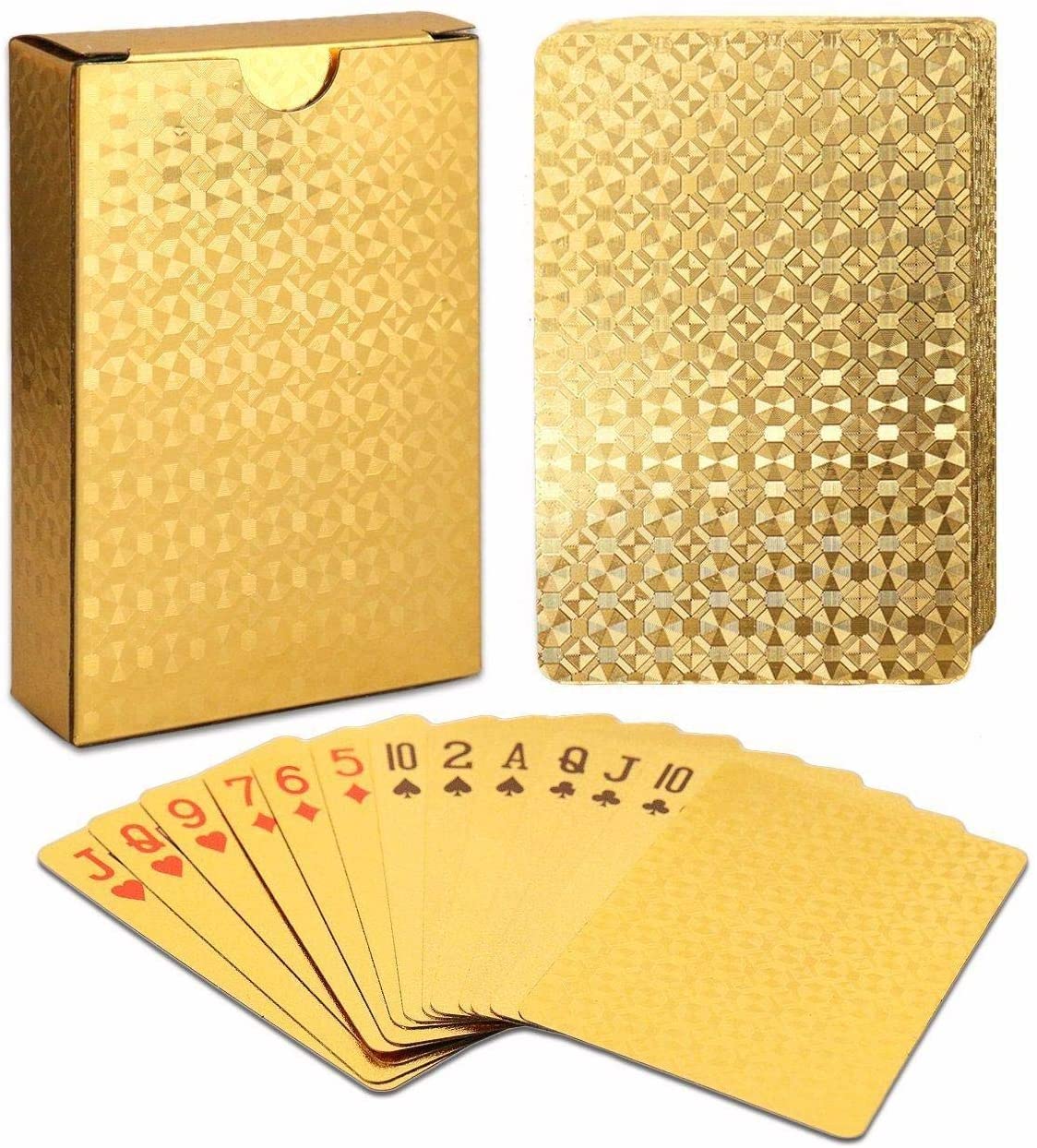 Gold Foil Plastic Card Pvc Waterproof 24k Table Game Playing Cards Deck Gift Thickened Card, Matte Touch