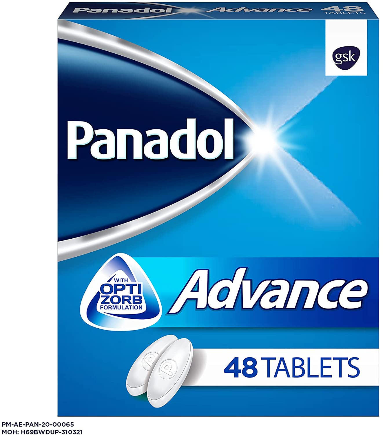 Panadol Advance with Optizorb for Fast Pain Relief for Headaches, Toothaches & Period Pain, 48 Tablets