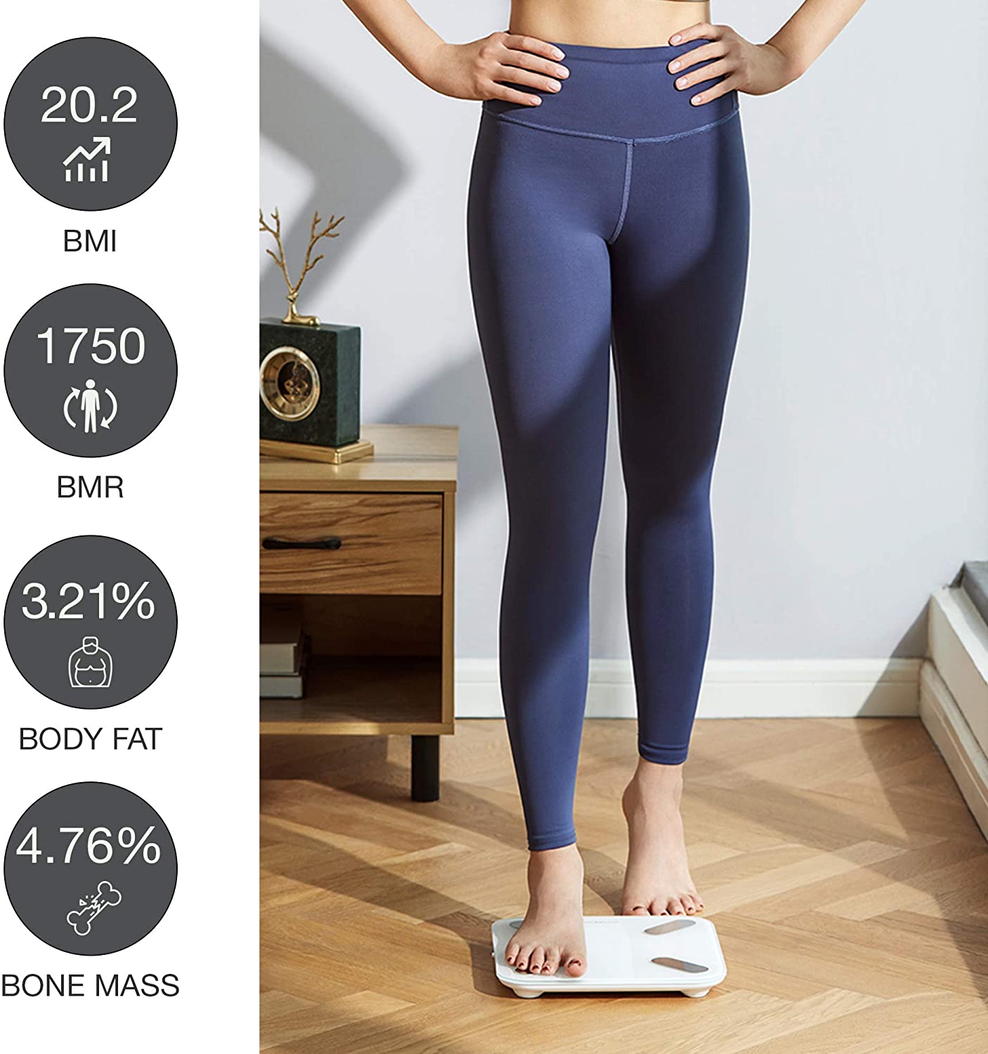 Yunmai X Smart Scale Body Analyzer 2ND GEN for 2020 | Compact Bluetooth Body Fat and BMI Scale Plus More. Rechargeable with Free App and Hidden Display