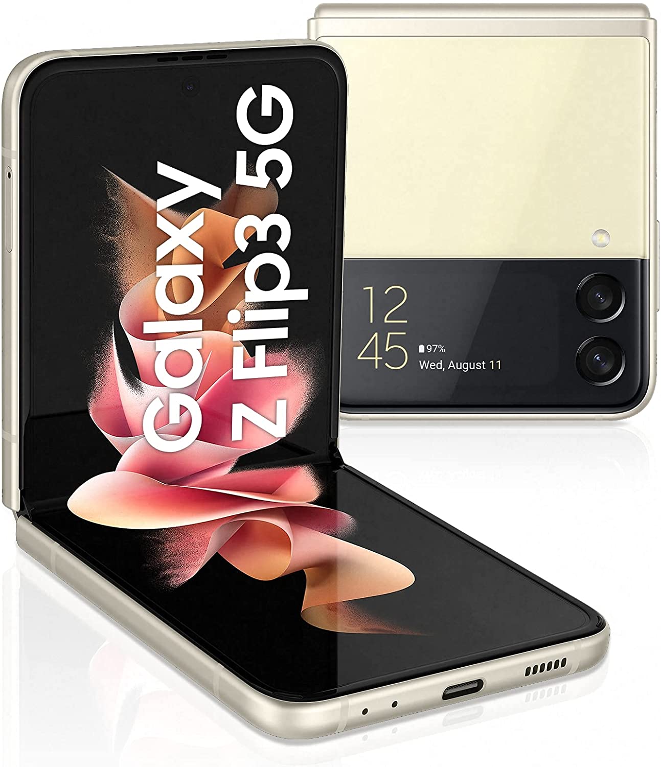 Samsung Galaxy Z Flip3 5G Single SIM and e-SIM Smartphone, 256GB Storage and 8GB RAM, Cream