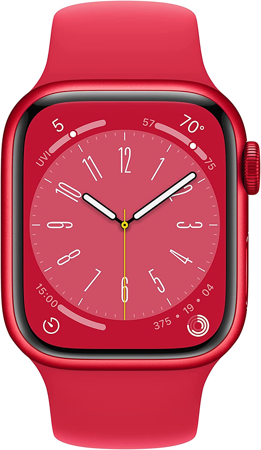 New Apple Watch Series 8 GPS 41mm (PRODUCT)RED Aluminum Case with (PRODUCT)RED Sport Band - Regular