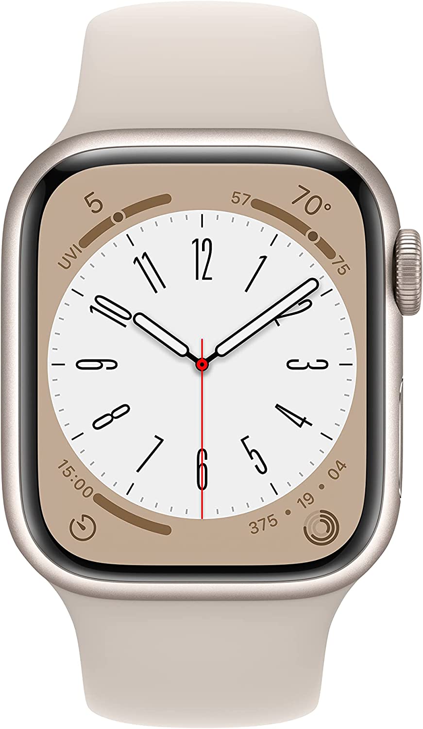 New Apple Watch Series 8 GPS 41mm Starlight Aluminum Case with Starlight Sport Band - Regular