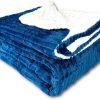 FABRIK Collection Sherpa Bed Blanket King Size Twin Plush Throw Blanket Fleece Reversible Flannel Blanket - Warm and Plush Travel Blanket for Bed Sofa Travel, Blue