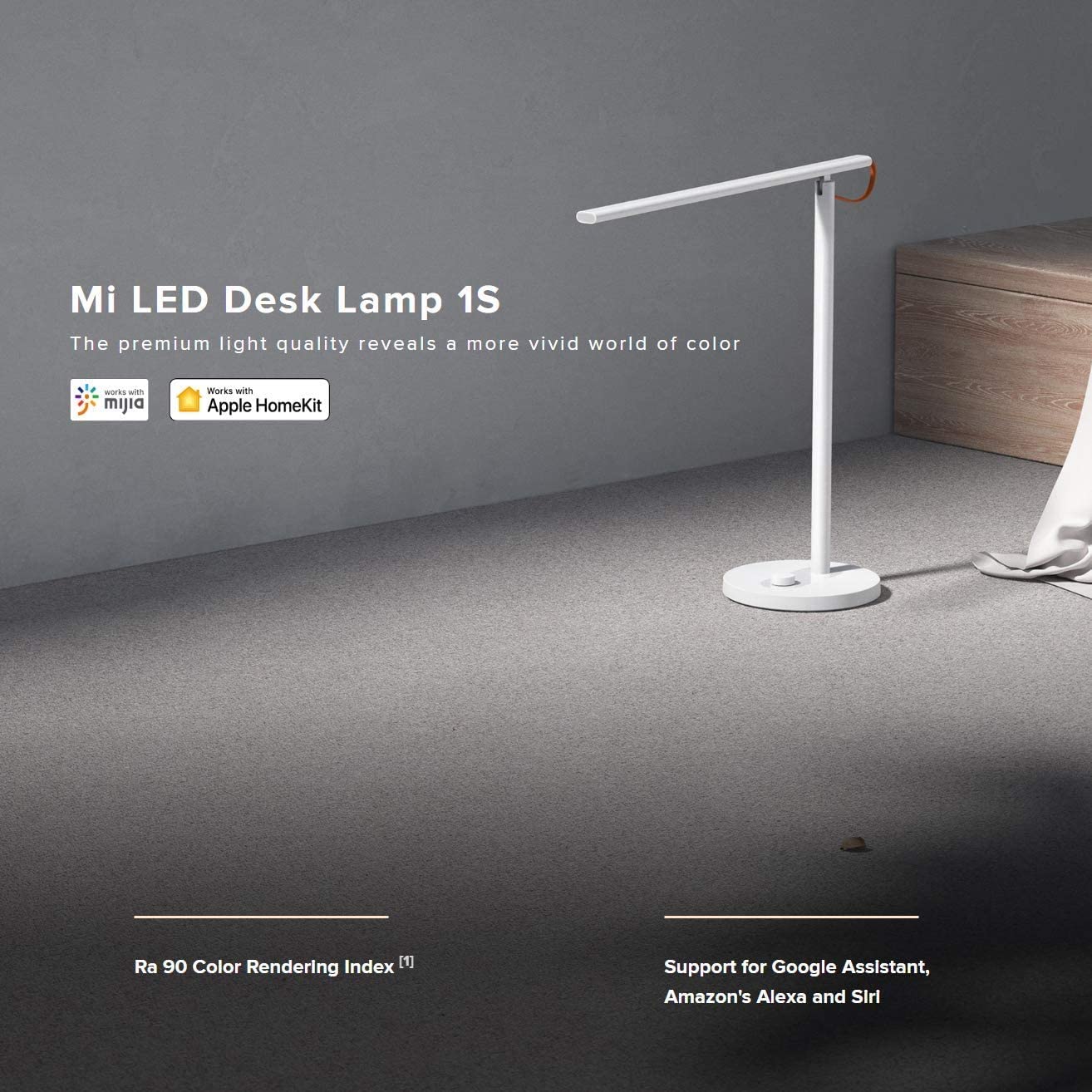 Original Xiaomi LED Desk Lamp Smart Remote Control Dimmable Table Lamps Desklight Support Mobile Phone App Control 4 Lighting Mode, Flicker-Free Light