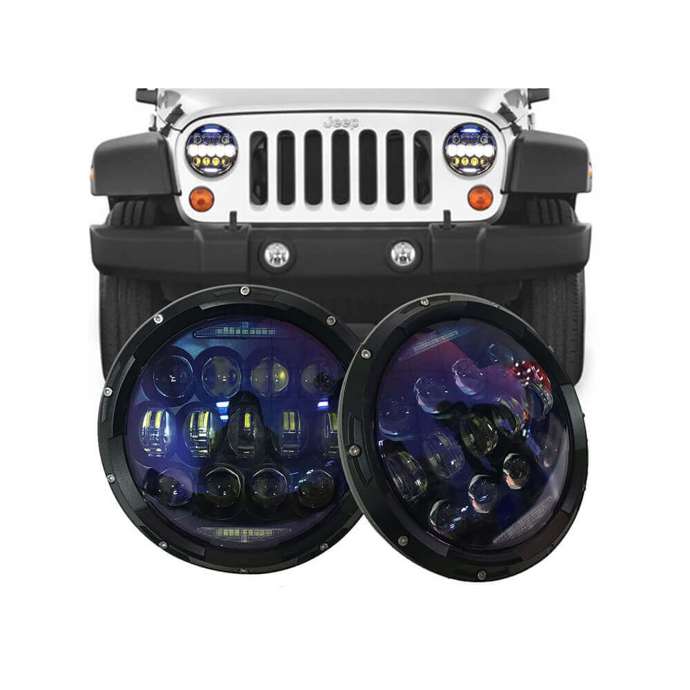 75W LED Headlight Jeep Wrangler 7 inch LED headlights, JK 07-16