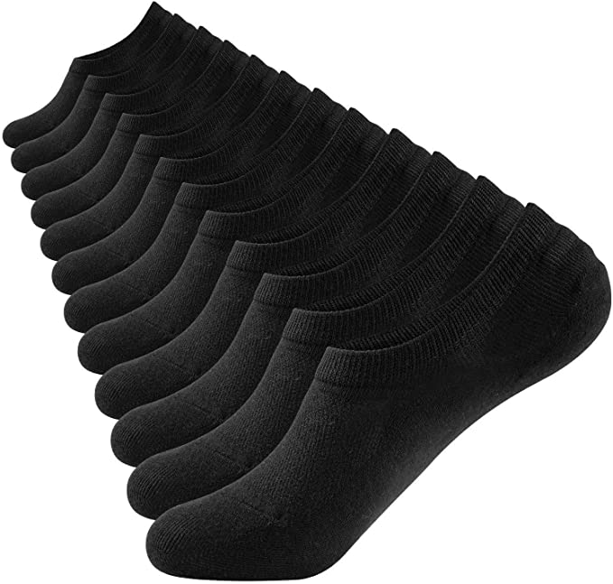 No Show Socks for Men Non Slip Cotton Low Cut Invisible Casual Ankle Socks 6 Pairs