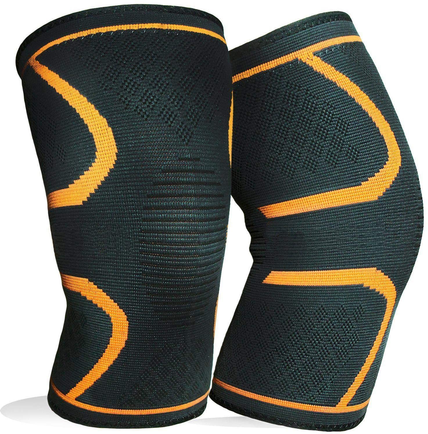 1 Pair Knee Brace Support Compression Sleeves Wraps Pads for Arthritis Running Pain Relief Injury Recovery BasketBall/FootBall