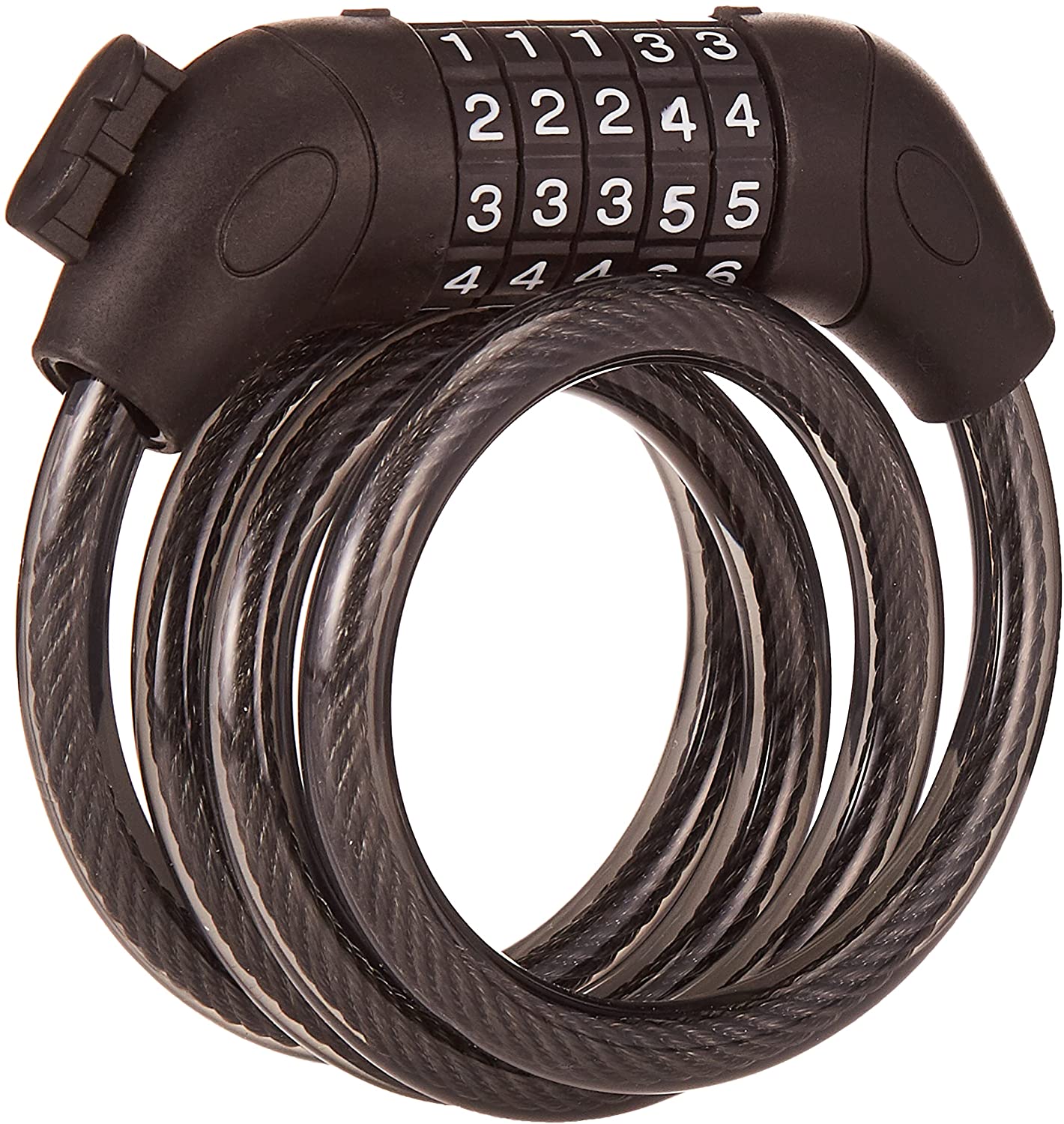 1.2M 5-Digit Code Bike Lock Coiling Resettable Combination Cable Bike Locks Anti Theft Cycling Password Lock - Black