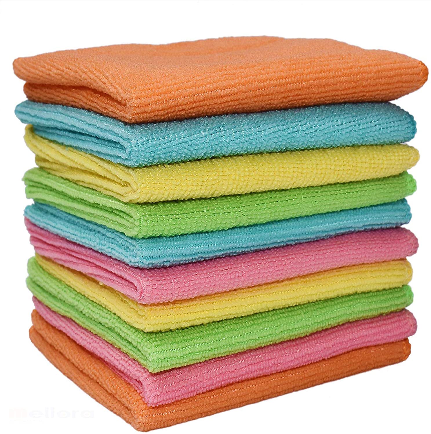 Microfiber Multi Purposes Towels Cloths Car,Kitchen,Bathroom Super Absorbent Kitchen Cleaning Cloths, Perfect Car Wash Cloth Towels. 1-Pack 5 Colors 10 Pieces 40x40 cm, assorted Colors