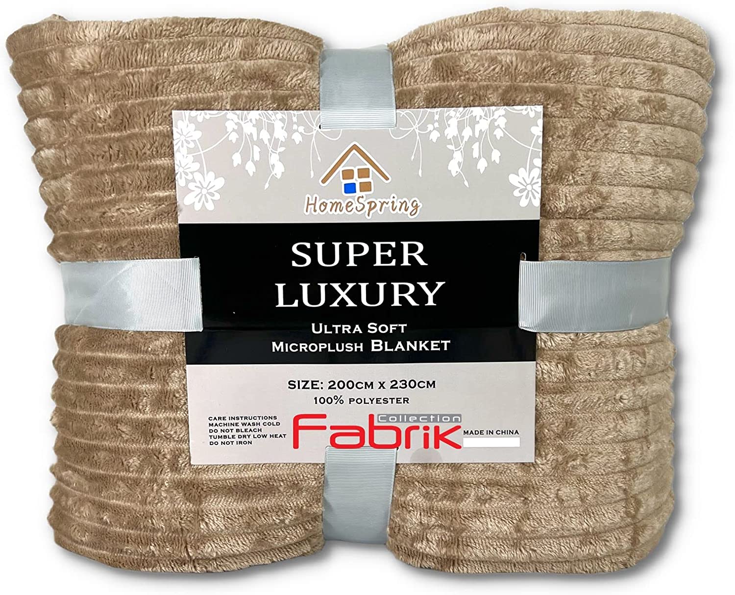 FABRIK Collection Sherpa Bed Blanket King Size Twin Plush Throw Blanket Fleece Reversible Flannel Blanket - Warm and Plush Travel Blanket for Bed Sofa Travel, Brown