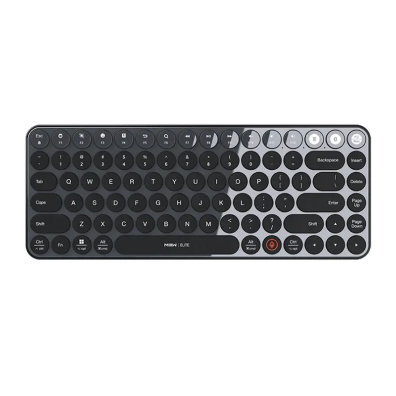 Miiiw Mwxkt01 Smart Dual Mode Wireless Connection Bluetooth Elite Keyboard 85 Keys Intelligent Voice Input Recognize Image And Text Dual Mic Type-C - Black