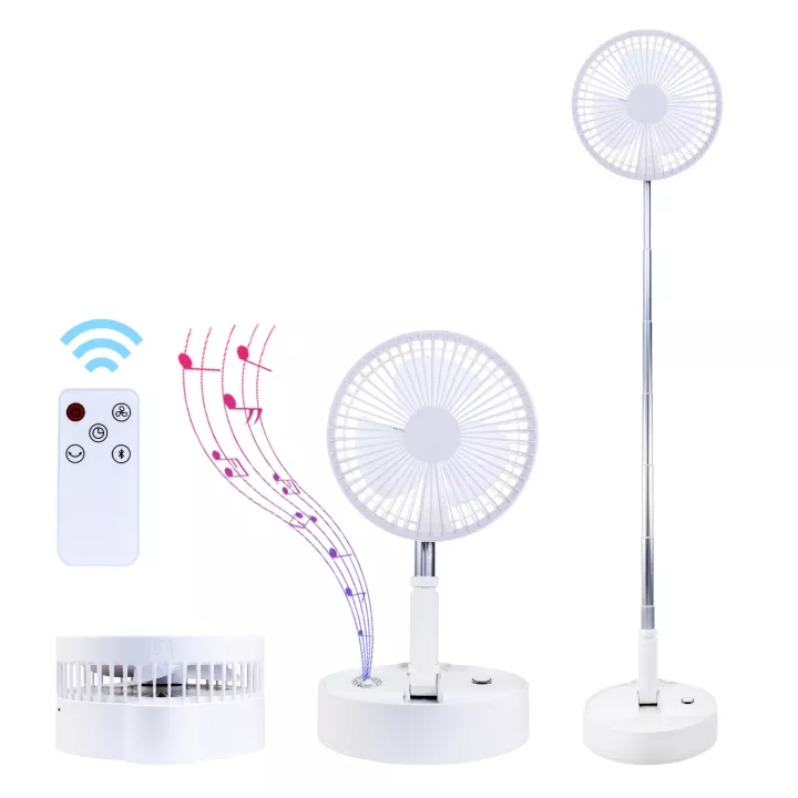 ZOLELE P10S Portable And Foldable Cordless Fan With Remote Control And Bluetooth Speaker