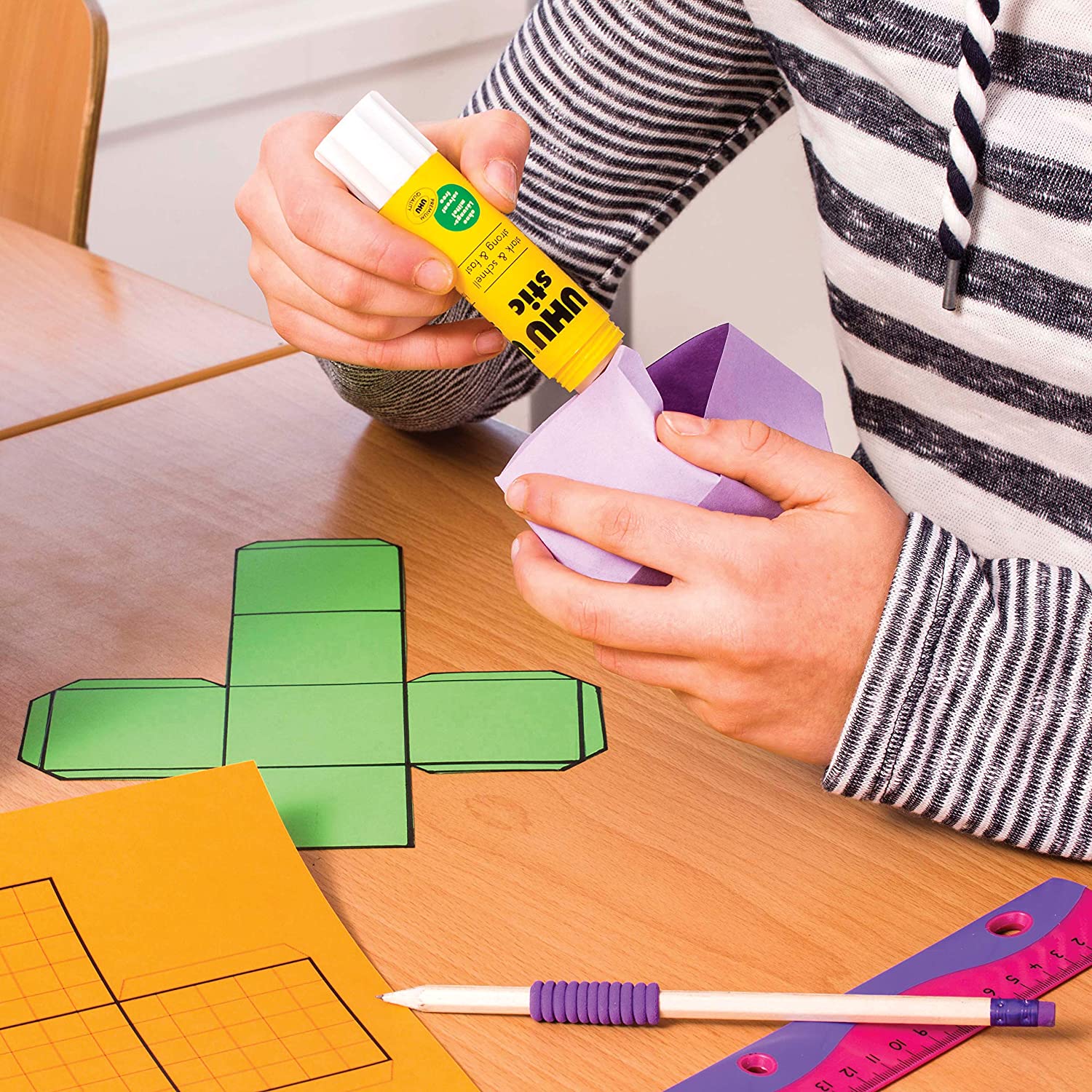 UHU Stic Glue Stick Solid Washable Nontoxic 21g Ref 45611 [Pack of 12