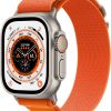 New Apple Watch Ultra GPS + Cellular, 49mm Titanium Case with Orange Alpine Loop - Medium