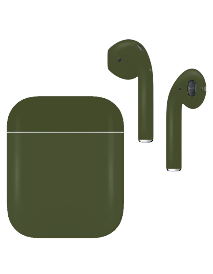 Caviar Customized Airpods 2nd Generation Automotive Grade Scratch Resistant Paint Matte, Army Green