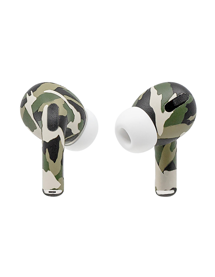 Caviar Customized Airpods Pro (2nd Generation) Automotive Grade Scratch Resistant Paint Glossy Camouflage Green