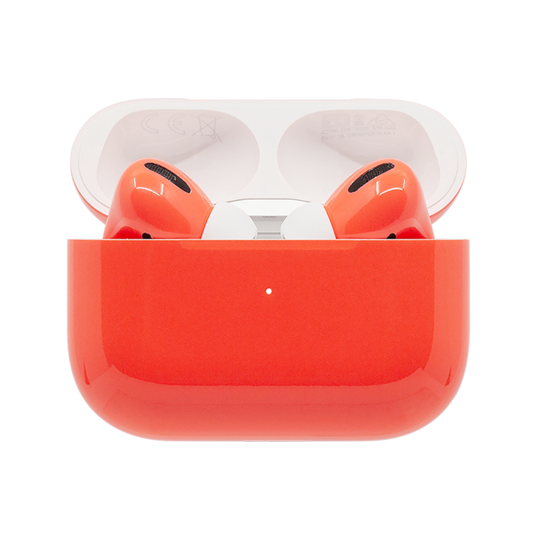 Caviar Customized Airpods Pro (2nd Generation) Automotive Grade Scratch Resistant Paint Glossy Coral Orange