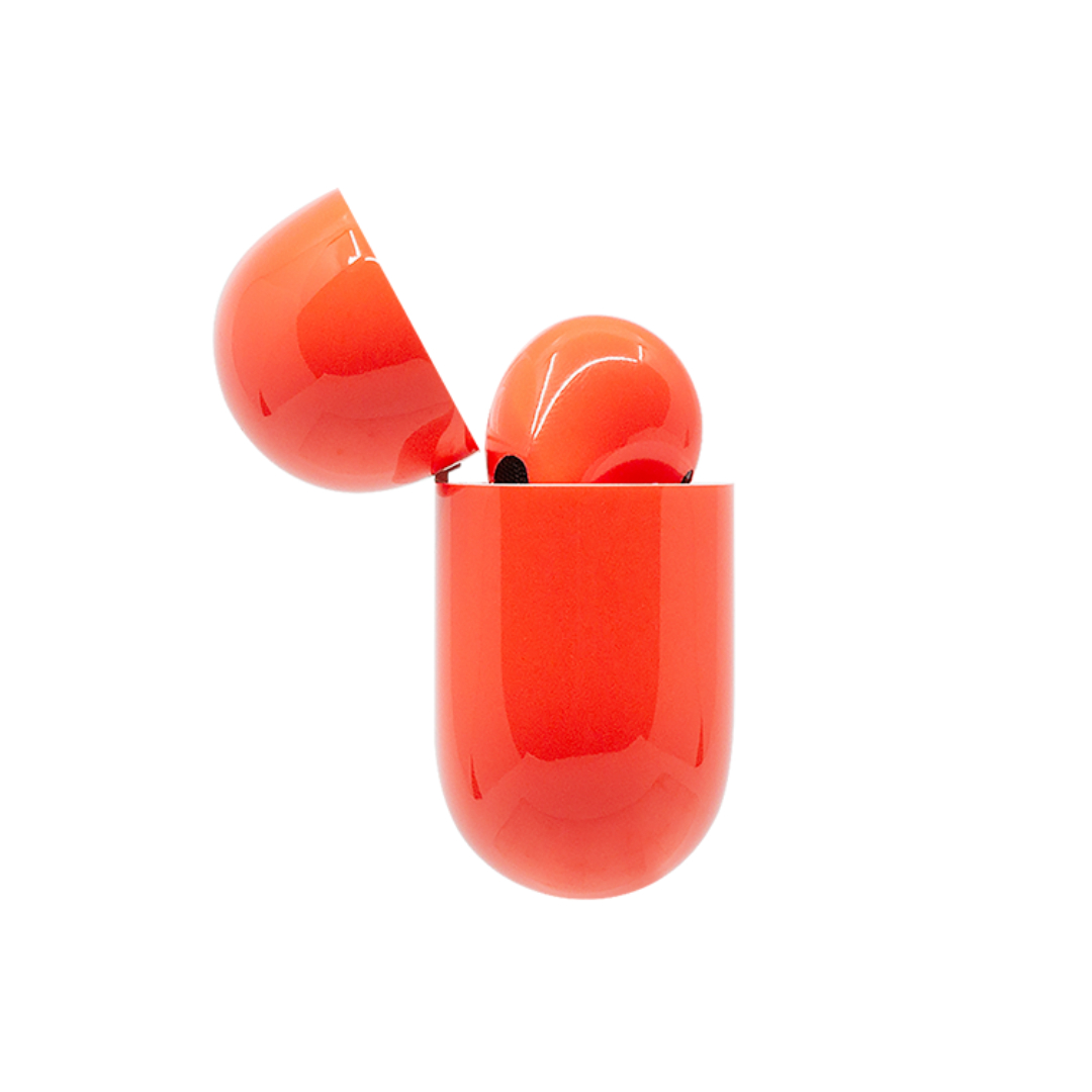 Caviar Customized Airpods Pro (2nd Generation) Automotive Grade Scratch Resistant Paint Glossy Coral Orange