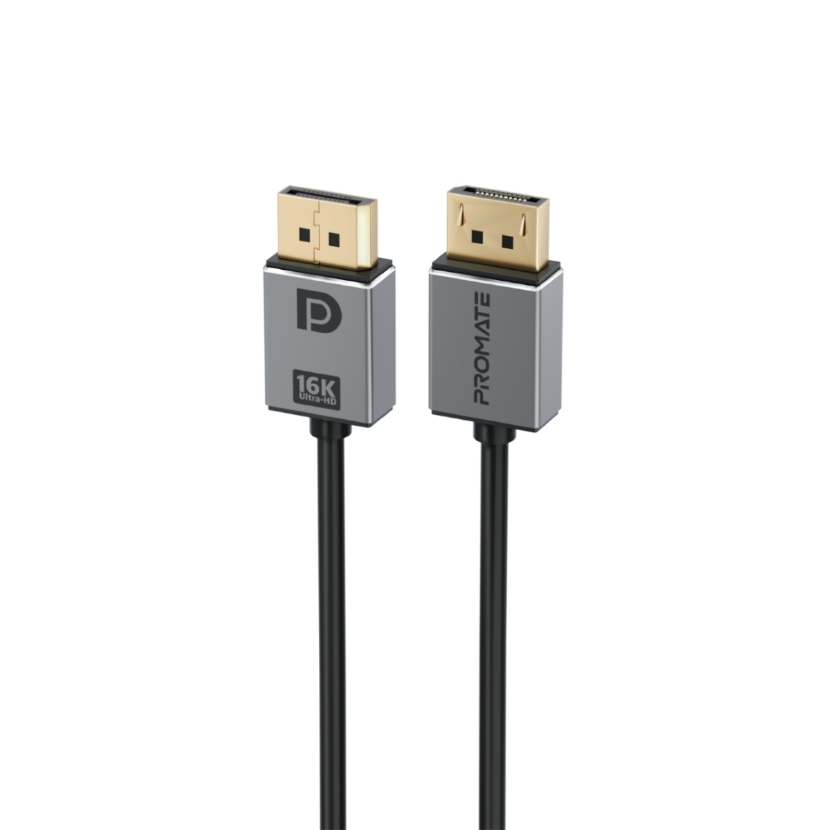 Promate DisplayPort 2.0 Cable with HD 16K@60Hz Display, 80Gbps Bandwidth and 2m Slim Cable, DPLink-16K