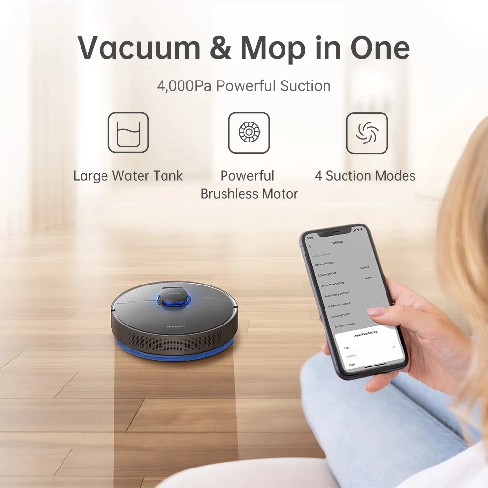 Dreame Bot Z10 Pro Robot Vacuum Cleaner For Home LDS and Line Laser Obstacle Avoidance, 4000ml Large Dust Bag, 150mins Auto Charge