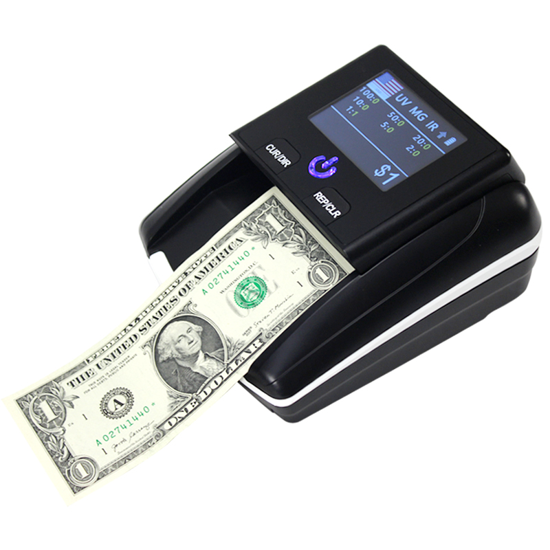 Portable Money Detector Automatic Currency Recognition UV/MG/IR for USD/EURO Banknote Counting and Detecting Machine