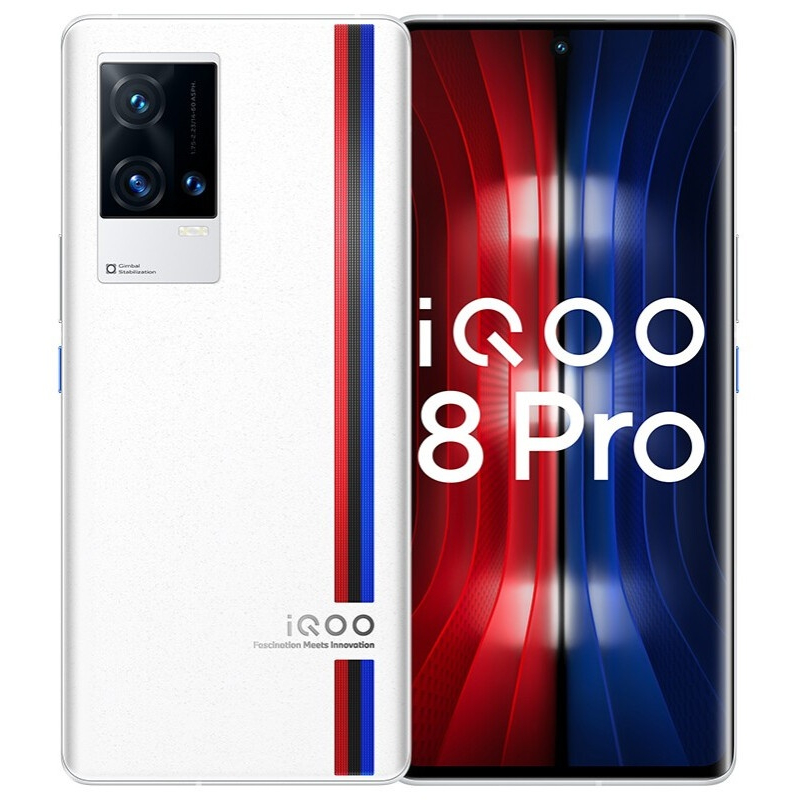 iQOO 8 Pro 5G Smart Phone 8GB RAM 256GB ROM 6.78" 3200x1440P AMOLED 120Hz Qualcomm SD888 Plus 120w Quick Charge 4500mAh Android 11 NFC - White