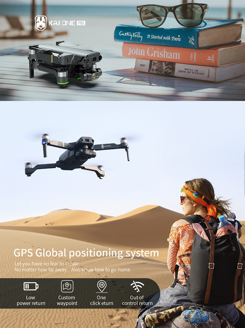 2021 KAI ONE PRO HD Mechanical 3-Axis Gimbal Dual Camera 5G WiFi GPS ...