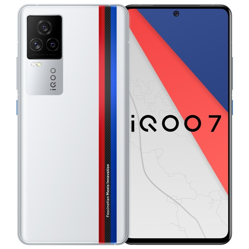 iQOO 7 5G Smartphone 8+128 GB Snapdragon 888 120W Dash Charging 120Hz Refresh Rate Android 11 4000mAh Battery Cell Phone - White